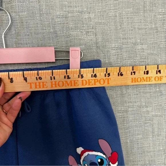 Disney Stitch Christmas pajama sweatpants wide leg size large tall - Picture 2 of 9